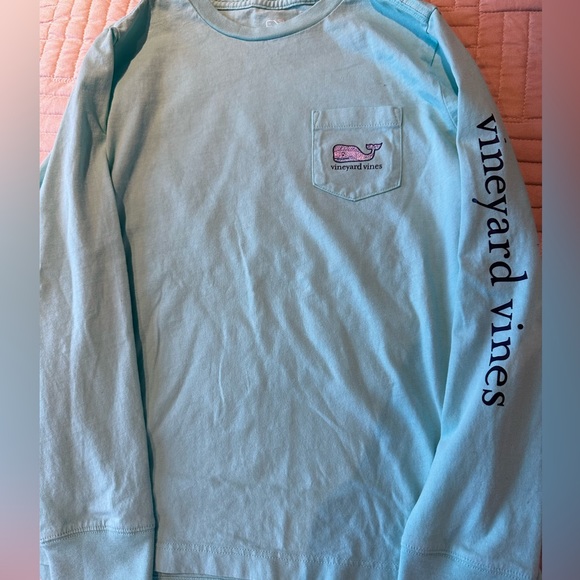 Vineyard vines girls long sleeve teal t shirt size 7 (like new) - Picture 1 of 3
